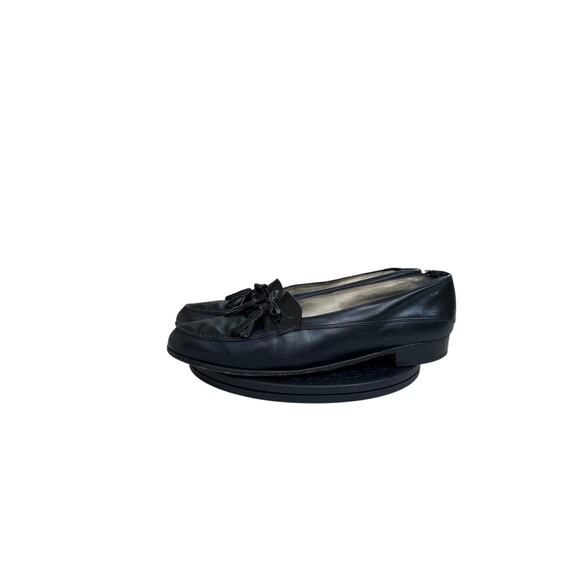 Bally of Switzerland Mens Loafers Size 10 Black Leather Kiltie Tassel Shoes Vtg main image 5